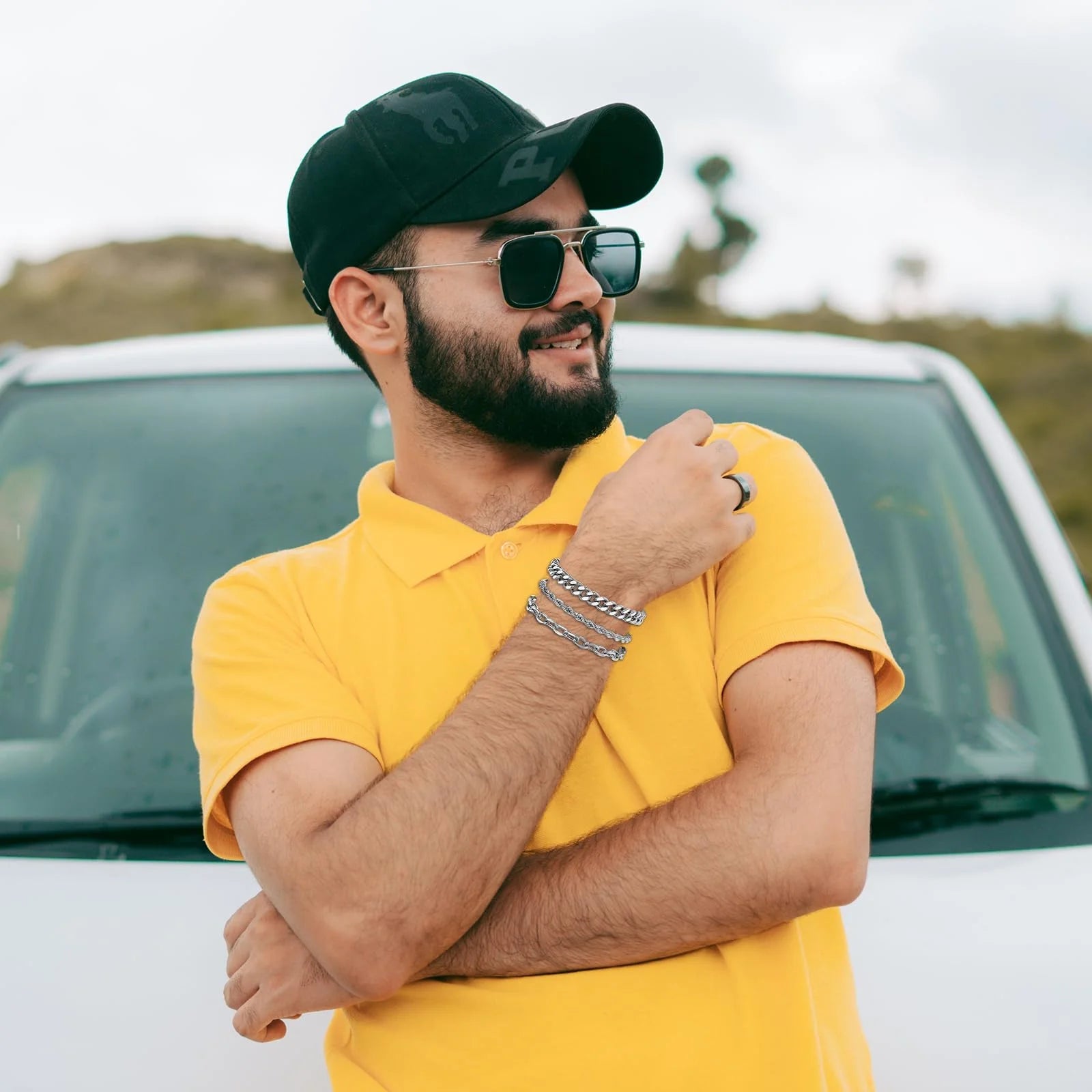 6 Pcs Silver Bracelets Set | Stainless Steel Chain Styles - Bela Fils BoutiqueBela Fils Boutique